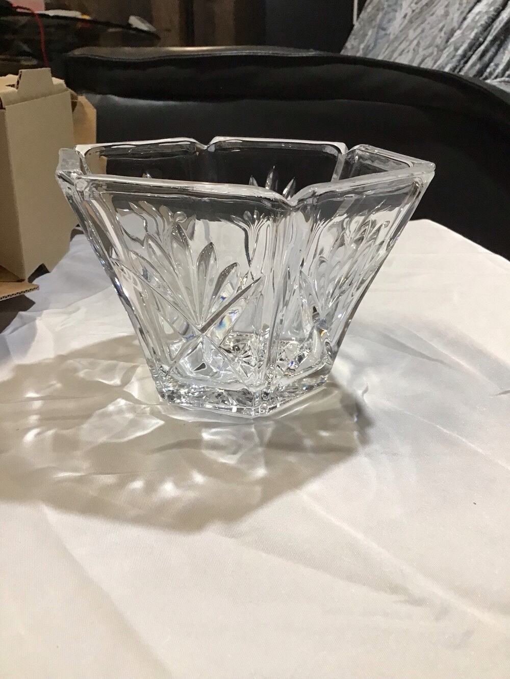 Vintage Gorham Crystal Bowl Leaded Glass Centerpiece Fruit Dish With Original Bo